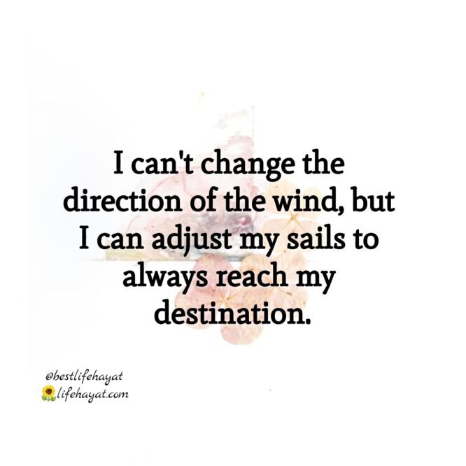 I Can’t Change The Direction Of The Wind – 10 Inspirational Quotes